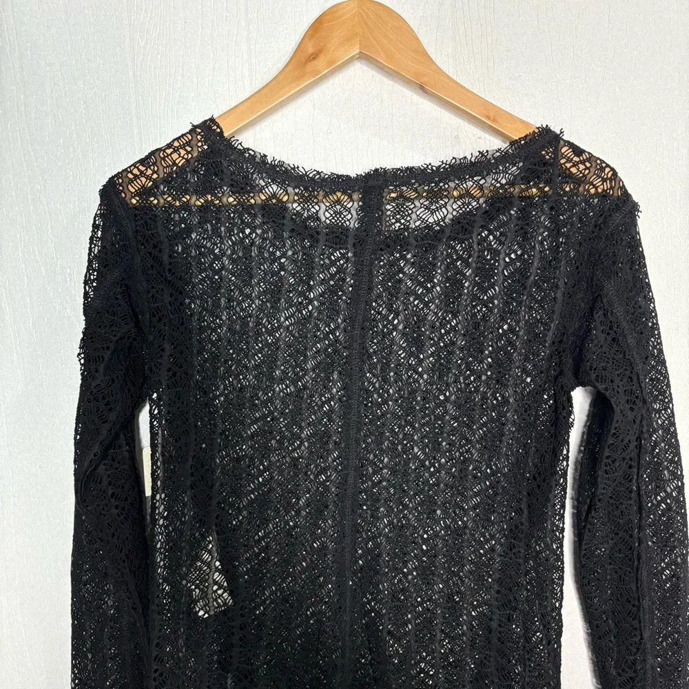 NWT Free People On the Road twisted lace top black size medium